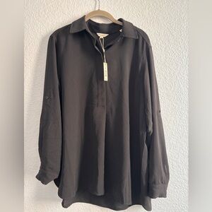 Max Studio Black Long Sleeve Blouse
